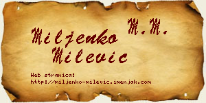 Miljenko Milević vizit kartica